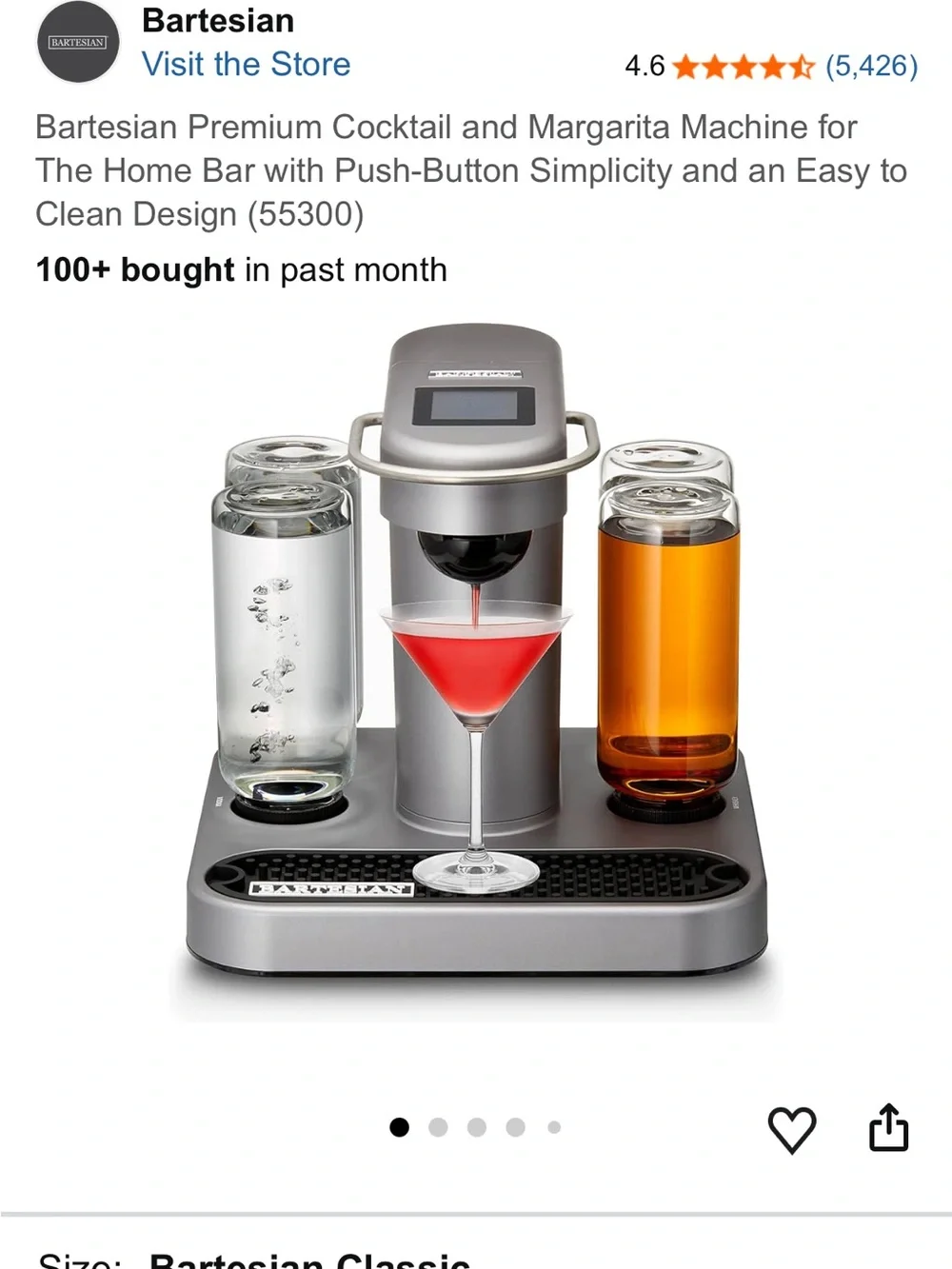 Bartesian Cocktail Machine, capsule storage drawer and pods- Metallic Brown